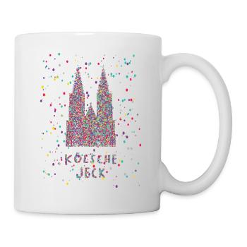 Cologne Jeck Cathédrale de Cologne Carnaval Confettis - Mug blanc - blanc - Droite
