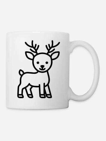 Hirsch - Tasse - Weiß