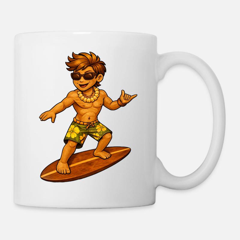 Surfer style hawaïen - Mug blanc - blanc