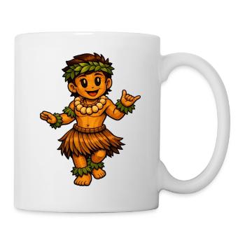 Hula-Tänzer Hawaii-Stil - Tasse - Weiß - Rechts