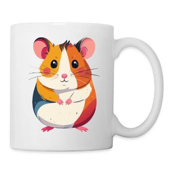 cute little colorful hamster patchwork motif - Mug - white - Right