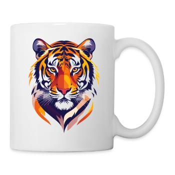 Colorful tiger head print, proud tiger graphic - Mug - white - Right