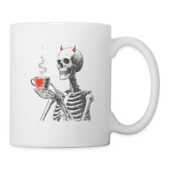 Teuflisches Kaffee-Skelett - Tasse - Weiß - Rechts