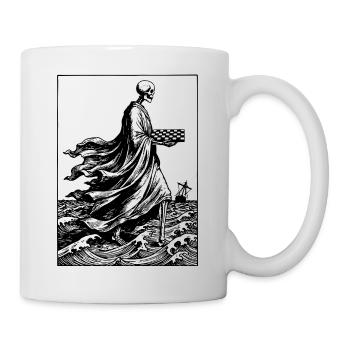 skeleton plays chess - Mug - white - Right