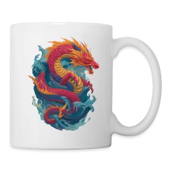 Drache - Tasse - Weiß - Rechts