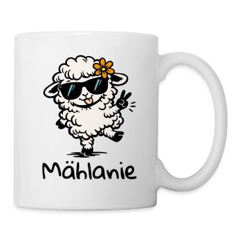Mählanie Funny Sheep Pun Melanie Name - Mug - white - Right