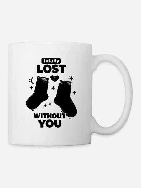 Totalement perdus sans toi – Drôle de disant sur les chaussettes - Mug blanc - blanc