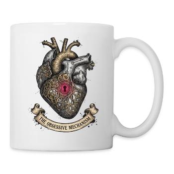 Steampunk Herz mit Zahnrädern Dark Academia - Tasse - Weiß - Rechts