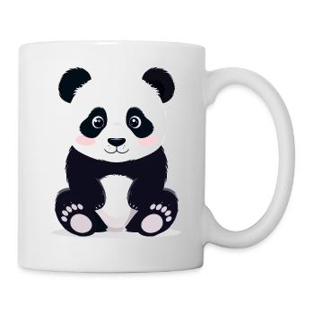 Sitzender Kuschelpanda kleiner süßer Pandabär - Tasse - Weiß - Rechts