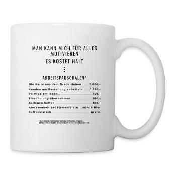 Motivation through packages Backprint - Mug - white - Right