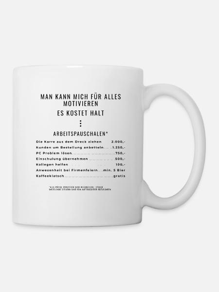 Motivation through packages Backprint - Mug - white