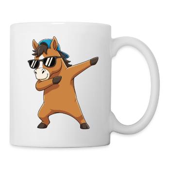 Cool Dabbing Horse Sunglasses Cartoon-Kunst - Tasse - Weiß - Rechts