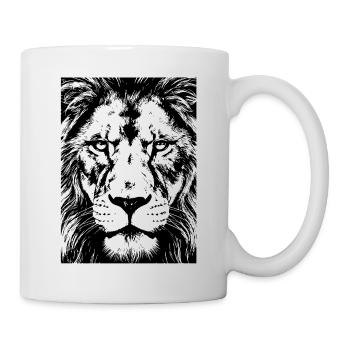 Regard de Lion Intense Puissance - Mug blanc - blanc - Droite