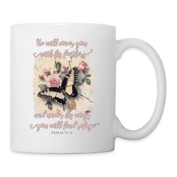 Bibelvers Schmetterling Christlich - Tasse - Weiß - Rechts