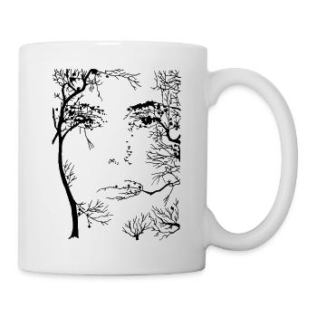 Le visage de la forêt (noir) - Mug blanc - blanc - Droite