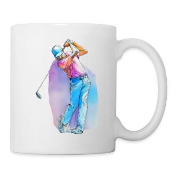 Joueur de golf sportif - Mug blanc - blanc - Droite