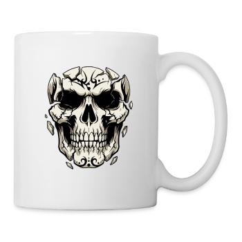 Splitternder Schädel – Gothic Grafik - Tasse - Weiß - Rechts