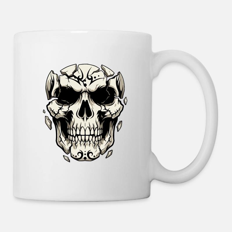 Crâne éclaté – Graphismes gothiques - Mug blanc - blanc
