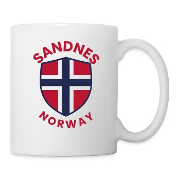 Sandnes-Norwegen-Schild - Tasse - Weiß - Rechts