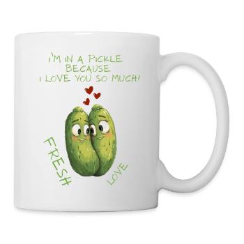 Concombres amoureux – amour frais - Mug blanc - blanc - Droite