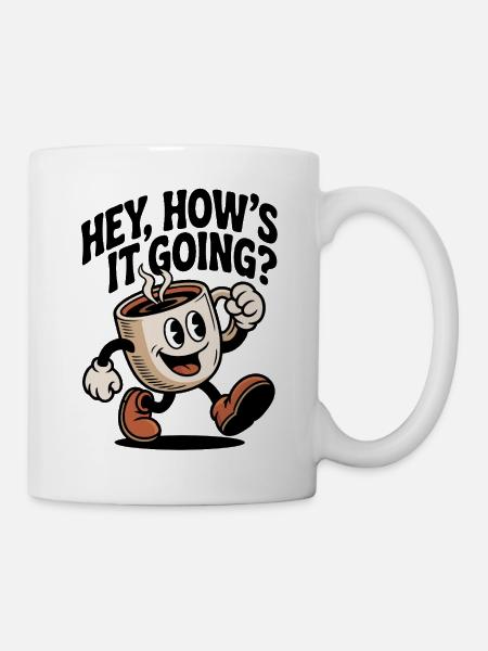 Lachender Kaffeebecher - Tasse - Weiß