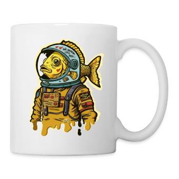 Fischastronauten-Straßenkunst - Tasse - Weiß - Rechts
