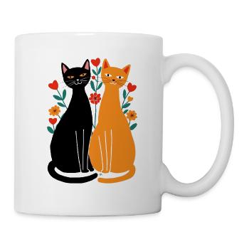 Katzen, die verliebt sind, - Tasse - Weiß - Rechts