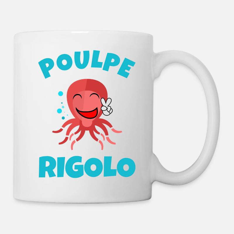 Funny Octopus cartoon illustration - Mug - white