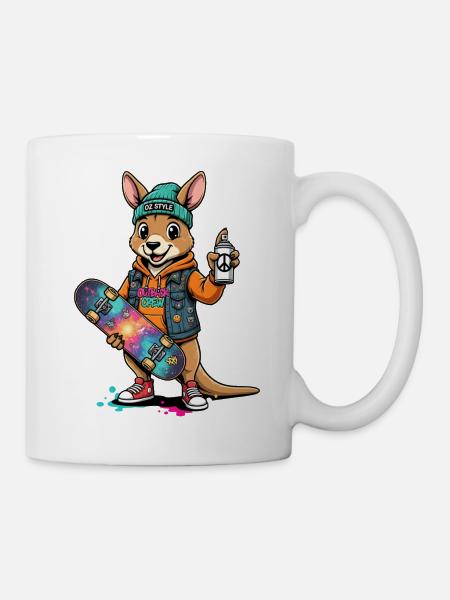 Känguru Sk8 Crew Oz Style - Tasse - Weiß