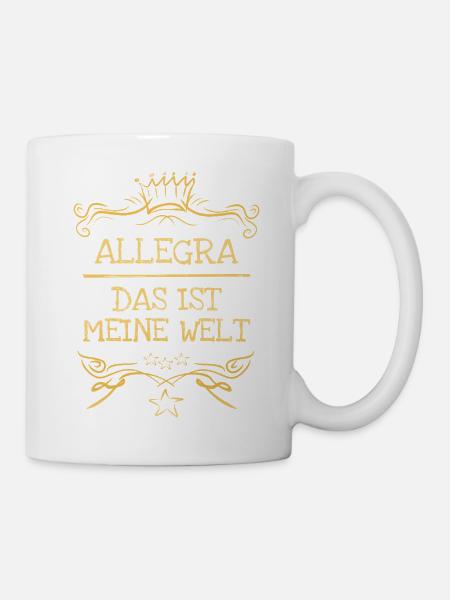 Allegra als Maedchenname - Tasse - Weiß