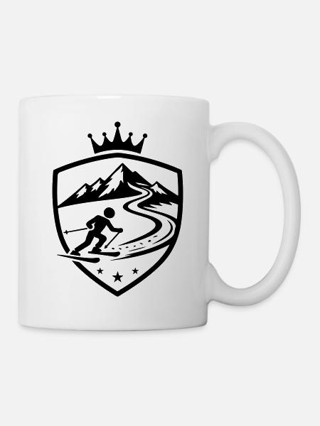 Ski Piste Wappen - Tasse - Weiß