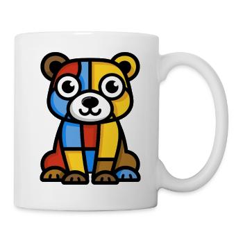 Image colorée et stylisée d’un ours - Mug blanc - blanc - Droite