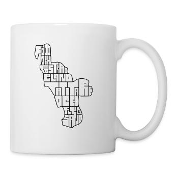 Geboren und aufgewachsen zwischen Tattare und fliegendem Sand - Tasse - Weiß - Rechts