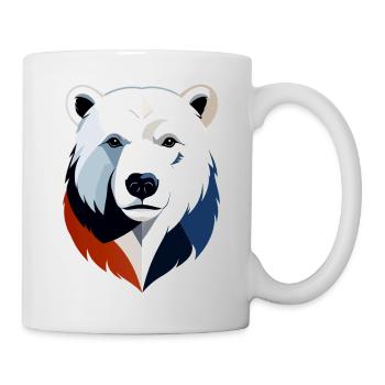 Geometrischer Polarbär Farbsplit - Tasse - Weiß - Rechts