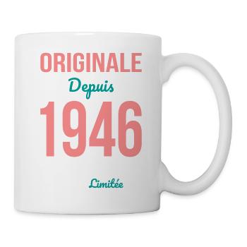 Original seit 1946 – 80-jähriges Jubiläum - Tasse - Weiß - Rechts