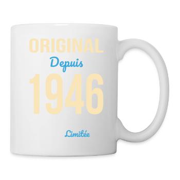 Original seit 1946 – 80-jähriges Jubiläum - Tasse - Weiß - Rechts