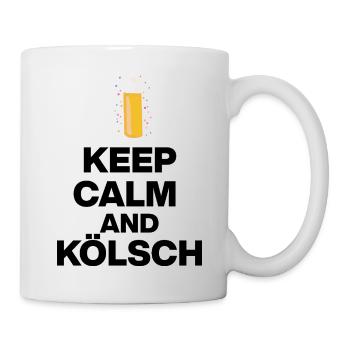 RESTE CALME ET KÖLSCH ! STANGE GLÜCK AUS KÖLN schwaz - Mug blanc - blanc - Droite