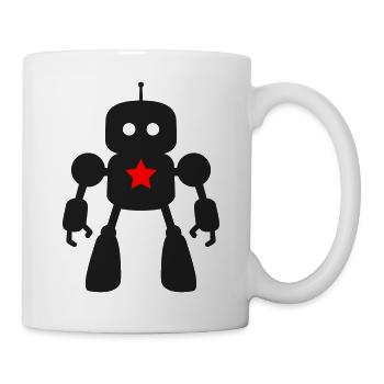 Roboter mit Stern KI Sci-Fi Nerd - Tasse - Weiß - Rechts