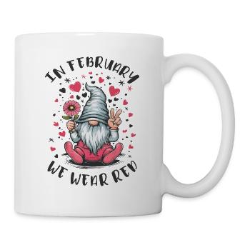 In February, we wear red heart health - Mug - white - Right