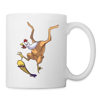 Skateboarding chicken - Mug - white - Right