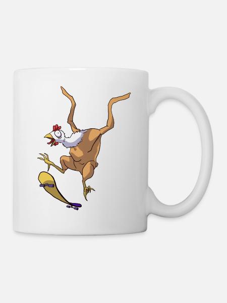 Skateboarding chicken - Mug - white