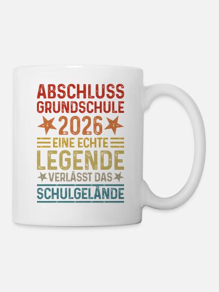 Grundschule Abschluss 2026 Legende Schulgelände - Tasse - Weiß