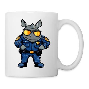 Police Rhinos / Policier Rhino - Mug blanc - blanc - Droite