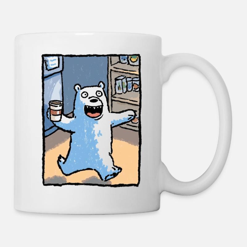Kaffeebär im Laden - Tasse - Weiß