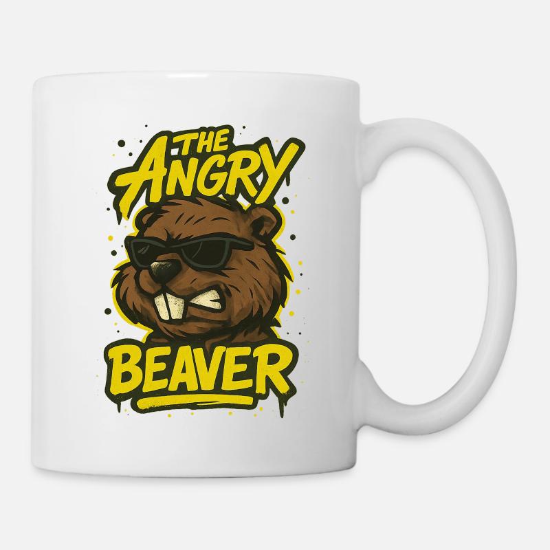 Der wütende Biber - Tasse - Weiß