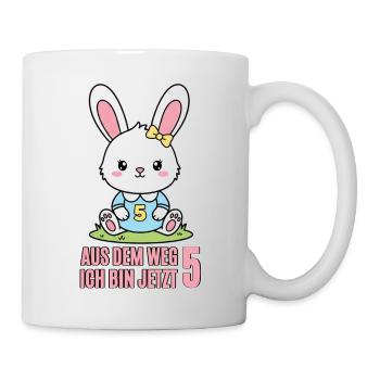 Lapin du cinquième anniversaire - Mug blanc - blanc - Droite