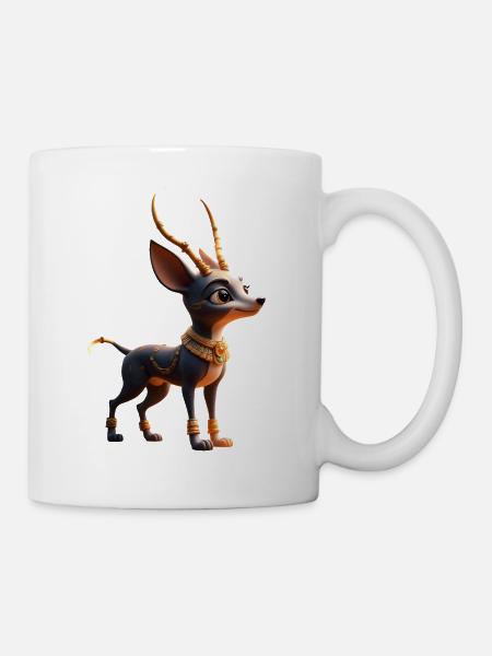 Goldbesetzte Hirsche - Tasse - Weiß