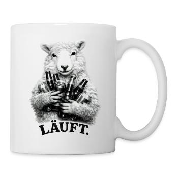 Sheep with beer bottles – Running. - Mug - white - Right