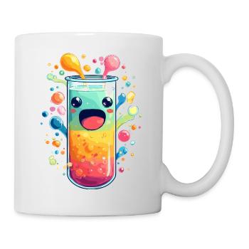 Bunte Saft Explosion Teströhre - Tasse - Weiß - Rechts
