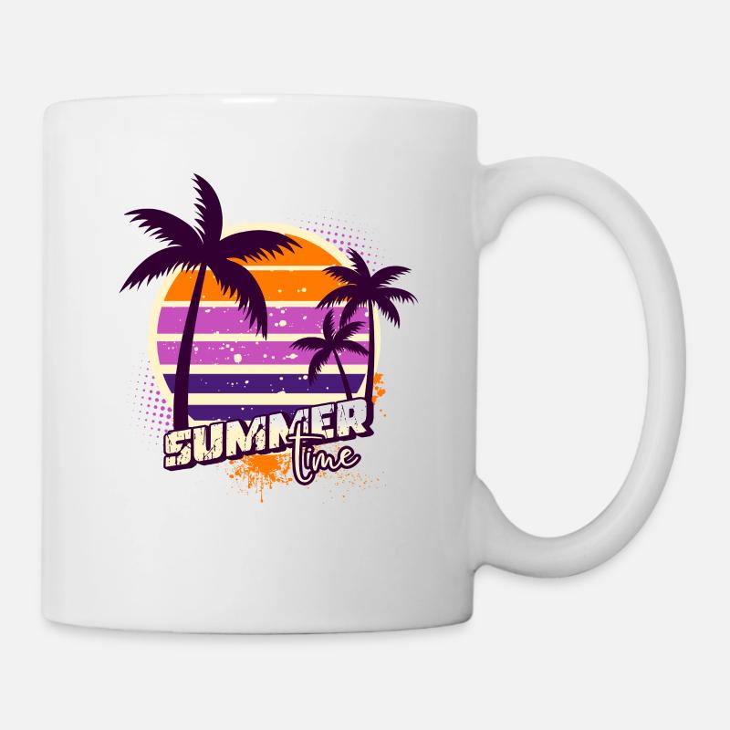Palmiers coucher – Summer Time - Mug blanc - blanc